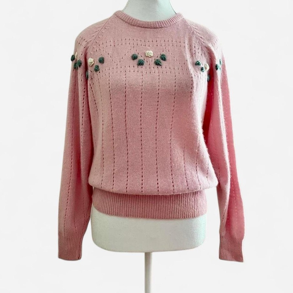 Pink Floral Women's Sweater